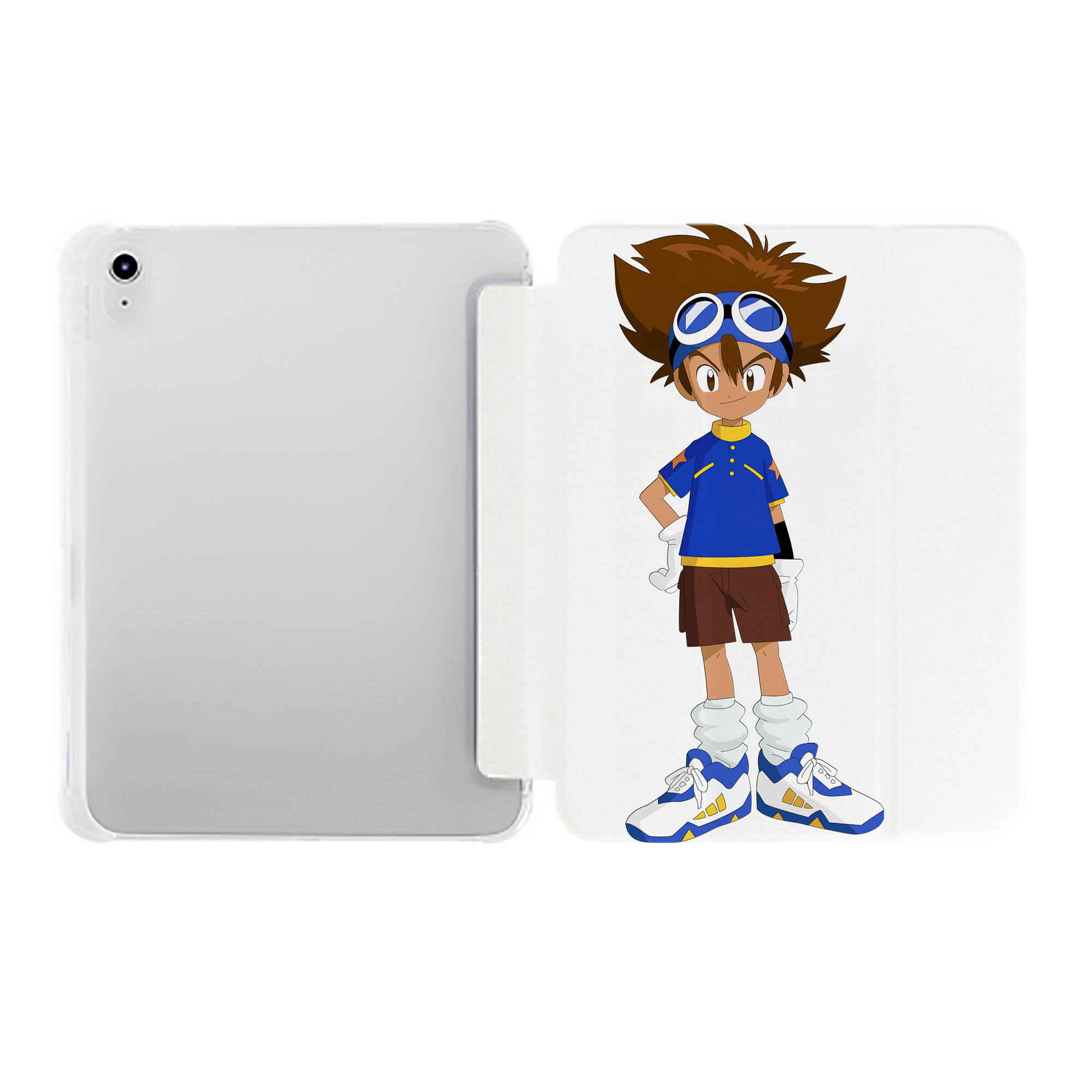 （画像用） Digimon デジタルモンスター/デジモン IPad ケース ペン収納付き 三つ折りスタンド PUレザー×シリコン 対応機種9.5/10.5/10.9インチ